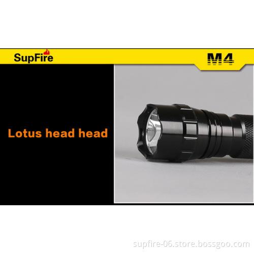 CE, FCC and RoHS Certification high power SupFire M4-U2 rechargeable portable LED flashlight